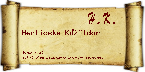 Herlicska Káldor névjegykártya